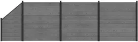Tvoros rinkinys 619 x 186 cm WPC ir aliuminis Pilka