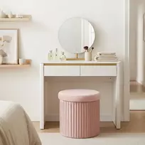 Relaxdays Aksominis daiktadėžės pufas