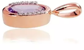 Diamond Sky Jewelry Auksinis pakabukas su deimantais ir ametistais „Femme Fatale II“