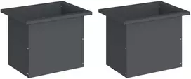 Sodo vazonas su LED 2 vnt. Antracitas 30 x 40 x 30 cm Plienas