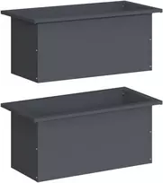 Sodo vazonas su LED 2 vnt. Antracitas 30 x 60 x 30 cm Plienas