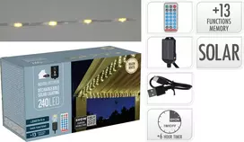 Mondex Saulės energijos girlianda 240 LED šilta balta