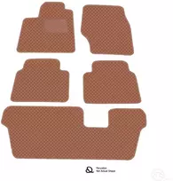 Kilimėliai QuiltyMats VOLKSWAGEN SHARAN 2010-2023 (7v., I, II ir III eilės) (6 vnt.), Brown-Brown /55-MAX2 - Kilimėlių fiksatoriai (žiedai) Plastikiniai ovalūs 4vnt.