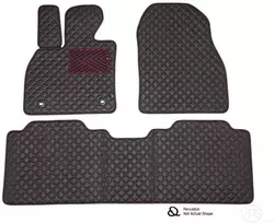 Kilimėliai QuiltyMats TESLA MODEL 3 2017+ (3 vnt.), Juodas-Raudona /16-16