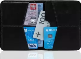 Plonos odinės vyriškos piniginės SOLIER SW10 SLIM Juodas
