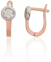Auksiniai auskarai ant cilindrinės spynos - 0.98 g. - 11 mm.