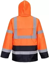 Gero matomumo kontrastingų spalvų PORTWEST H443 striukė nuo lietaus, Dydis: M, Pw spalvos: Oranžinis/Navy