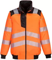 3 viename Pilot striukė Portwest PW302, Dydis: L, Pw spalvos: Oranžinis/Juodas