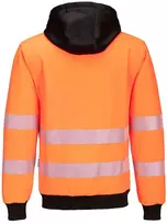 Gero matomumo PORTWEST PW327 užsegamas džemperis su gobtuvu, Dydis: L, Pw spalvos: Oranžinis/Juodas