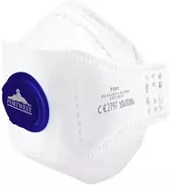 FFP2 Dolomite Portwest P291 plokščiai sulankstomas respiratorius su vožtuvu, 10 vnt., Pw spalvos: Baltas