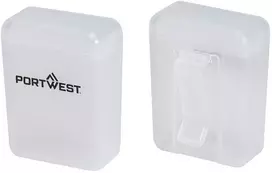 Ausinės Ausų kištukų PORTWEST PA09 laikymo dėžutė (Pk50 vnt.), Pw spalvos: Baltas