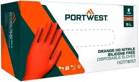 Vienkartinės nitrilinės PORTWEST A930 HD pirštinės (100 vnt.), Dydis: S, Pw spalvos: Juodas
