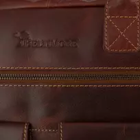 Kelioninis Krepšys vyriška skórzana na ramię laptopa duża ciemno-ruda biznesowa Beltimore N02