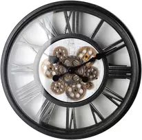 Mondex Since 1986 RAMSEY Šviečiantis laikrodis 50x50x7,1 cm su nuotolinio valdymo pulteliu, ažūrinis ir su judamuoju mechanizmu