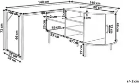 Beliani Kampinis rašomasis stalas SOLARI 140 × 140 cm šviesiai rudas