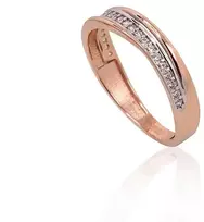 Diamond Sky Jewelry Auksinis žiedas su cirkoniais „Auksinė Banga XX“