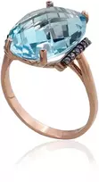 Diamond Sky Jewelry Auksinis žiedas su cirkoniais ir topazais „Karališkas Topazas VII“