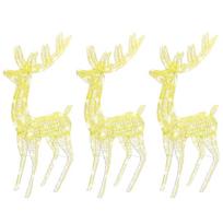 vidaXL Kalėdinės dekoracijos elniai, 3vnt., 180cm, akrilas, 250 LED