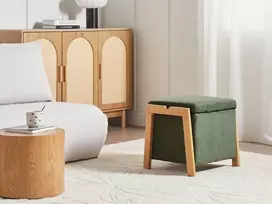 Beliani Pufa su daiktadėže EDLAND, 45 cm, žalia