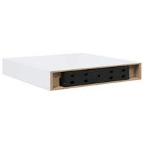 vidaXL Pakabinama sieninė lentyna, balta, 23x23,5x3,8cm, MDF, blizgi