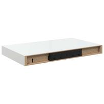 vidaXL Pakabinama sieninė lentyna, balta, 40x23,5x3,8cm, MDF, blizgi