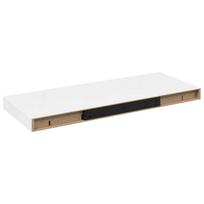 vidaXL Pakabinama sieninė lentyna, balta, 60x23,5x3,8cm, MDF, blizgi