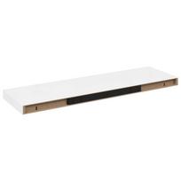 vidaXL Pakabinama sieninė lentyna, balta, 80x23,5x3,8cm, MDF, blizgi