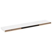 vidaXL Pakabinama sieninė lentyna, balta, 120x23,5x3,8cm, MDF, blizgi