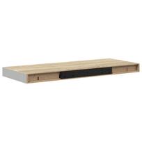 vidaXL Pakabinama sieninė lentyna, ąžuolo/balta, 60x23,5x3,8cm, MDF