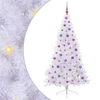 vidaXL Dirbtinė Kalėdų eglutė su 300 LED Balta 180 cm PVC ir Plienas