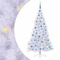 vidaXL Dirbtinė Kalėdų eglutė su 300 LED Balta 180 cm PVC ir Plienas