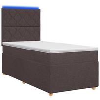 vidaXL Spyruoklinė lova su čiužiniu Tamsiai rudas 80 x 200 cm Audinys