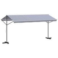 vidaXL Pastatoma stoginė, mėlyna/balta, 500x300cm, audinys/plienas
