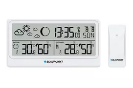 Blaupunkt WS20WH oro stotelė su lauko jutikliu, spalvotu LCD ekranu, DCF radijo laikrodžiu, mėnulio faze, USB įkrovimu
