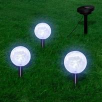 vidaXL Sodo šviestuvas, 3vnt., LED, su smaigais ir saulės kolekt.