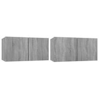 vidaXL Pakabinamos TV spintelės, 2vnt., pilkos, 60x30x30cm, mediena