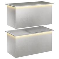 vidaXL Sodo vazonas su LED 2 vnt. Sidabrinė 50 x 100 x 48 cm