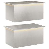 vidaXL Sodo vazonas su LED 2 vnt. Sidabrinė 50 x 80 x 48 cm