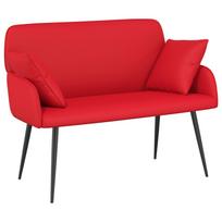 vidaXL Dvivietė sofa su metalinėmis kojelėmis 2 vietos Raudona