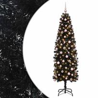 vidaXL Dirbtinė siaura kalėdinė eglutė su žaisliuku 210 cm 300 LED