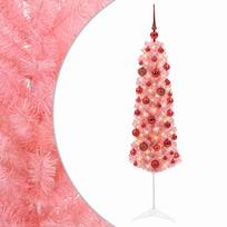 vidaXL Dirbtinė siaura kalėdinė eglutė su žaisliuku 150 cm 150 LED