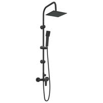 vidaXL Dušo Sistema Juoda Nerūdijantis plienas 21 x 48 x 112 cm