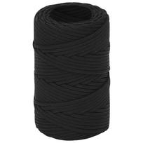 vidaXL Daugiafunkcinė buitinė virvė 2 mm 500 m Juoda PP