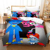 kemila 3D Huggy wuggy antklodės užvalkalas su pagalvės užvalkalu Dviejų lovų pilna karalienė patalynė, patalynė EU Single 135x200