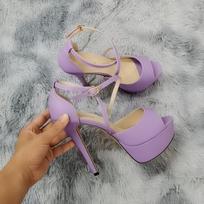Moteriškos basutės Sexy 14cm Super aukštakulniai odiniai platforma smailūs pirštai kulkšnies dirželiai sandalai naktinio klubo vakarėliui raudoni vestuviniai batai 42 gray