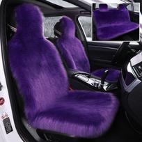 Sėdynių užvalkalai, Elegantiško dizaino viso dydžio automobilio sėdynės pagalvėlė, Minkštas ilgos vilnos šiltas sėdynės pagalvėlės užvalkalas, Žiemos apsauga - Universaliai tinka automobiliams, Vairuotojo sėdynei, Ofisui Front row-1PC violetinė