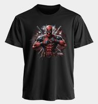 Vyriški ir moteriški marškinėliai Deadpool Vasariniai Amerikietiški Pavasariniai ir Rudeniniai Sportiniai Fitneso Dydžio Oversize Madingi Trumpomis Rankovėmis S black