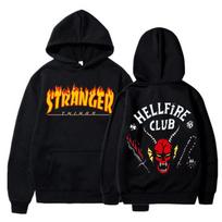 Stranger Things Spausdintas Pavasario ir Rudens Vyriškas ir Moteriškas Ilgomis Rankovėmis Gobtuvukas 3XL black