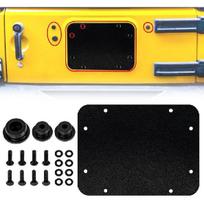 Buling Aluminum Wrangler Spare Tire Carrier Filler Plate Tailgate Plug Vent Plate Cover With Tailgate Durable Rubber Plugs Set And Factory Bolts matinė juoda spalva