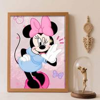 Disney Diamond Art Painting Minnie Mouse Home Wall Decor Crafts Adult/Beginner Gift Ideas Creative Home Decor Round 40x50cm white